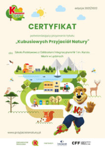 Certyfikat Przyjaciele natury 2022